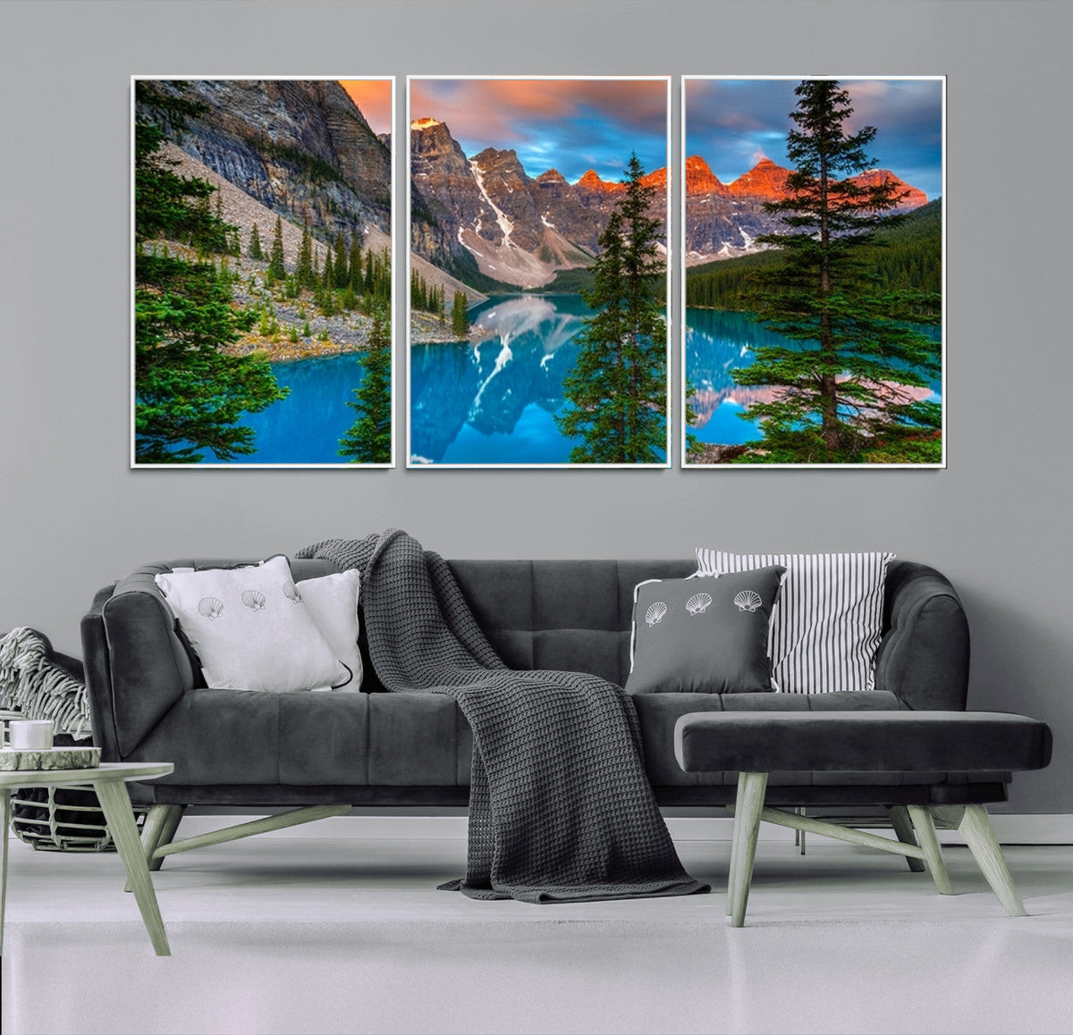 Canadian Rockies Moraine Lake Wall Art Canvas Print, Pine