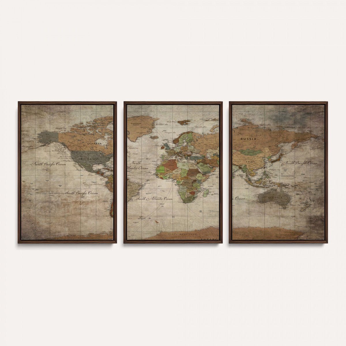 World Map Canvas Print – Framed Travel Map Wall Art for