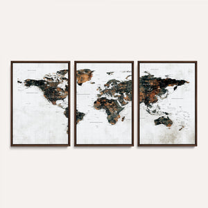 Large World Map Canvas Print – Framed Travel Map Wall Art