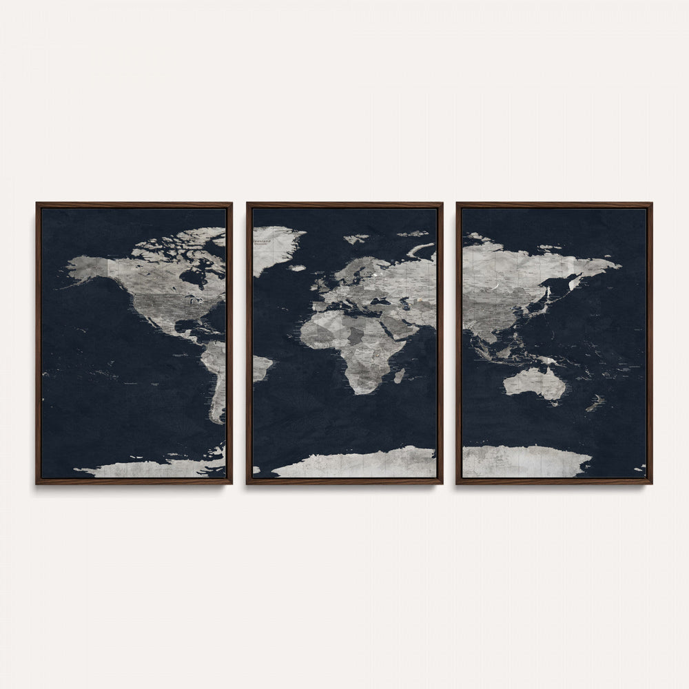 Colorful Watercolor World Map Canvas Print – Vibrant Framed