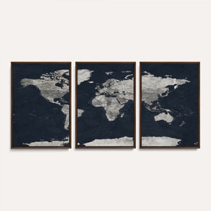 Colorful Watercolor World Map Canvas Print – Vibrant Framed