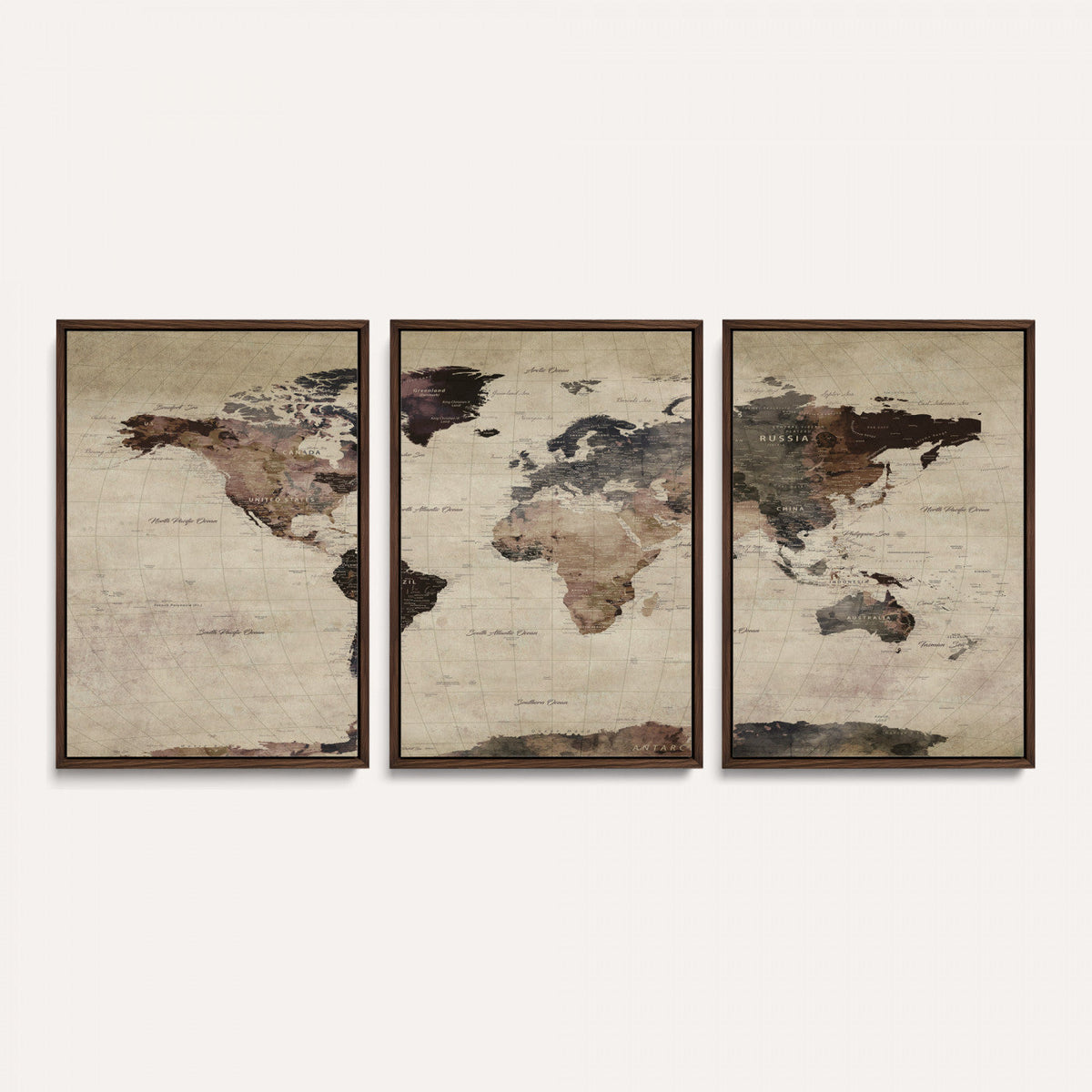 World Map Canvas Print – Detailed Map of the World Adventure