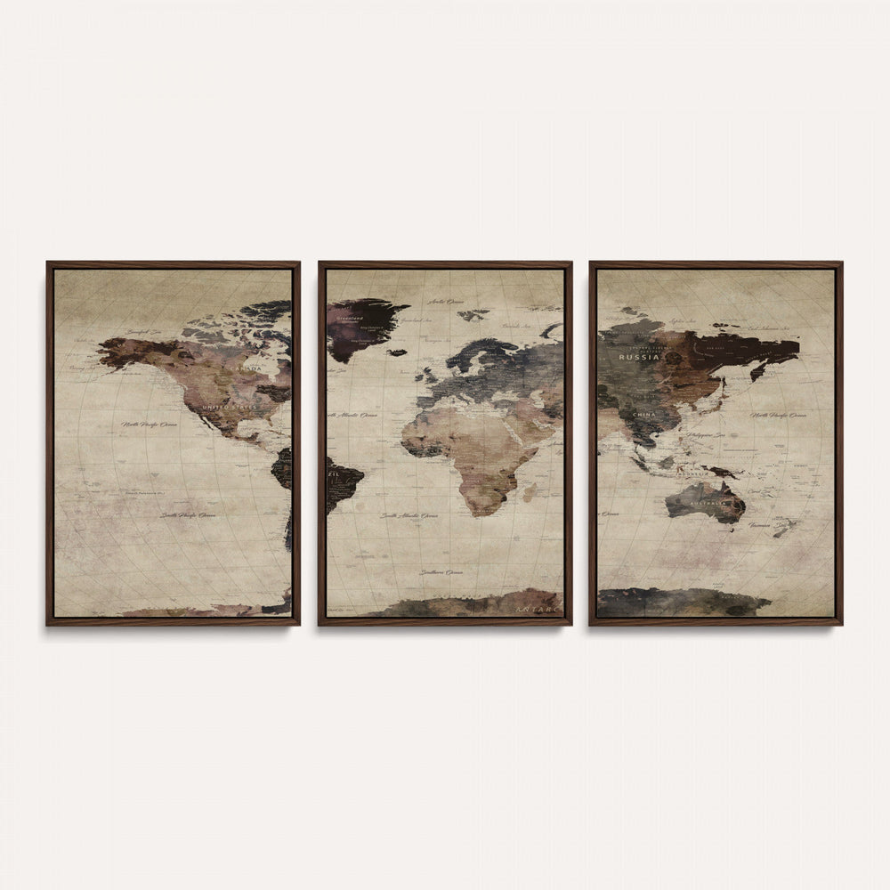 World Map Canvas Print – Detailed Map of the World Adventure
