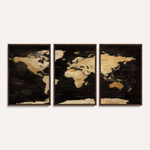 Extra Large World Map Canvas Print – Detailed Map Classic