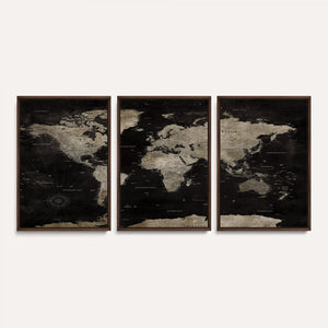 Detailed World Map Wall Art Print - Large Framed World Map