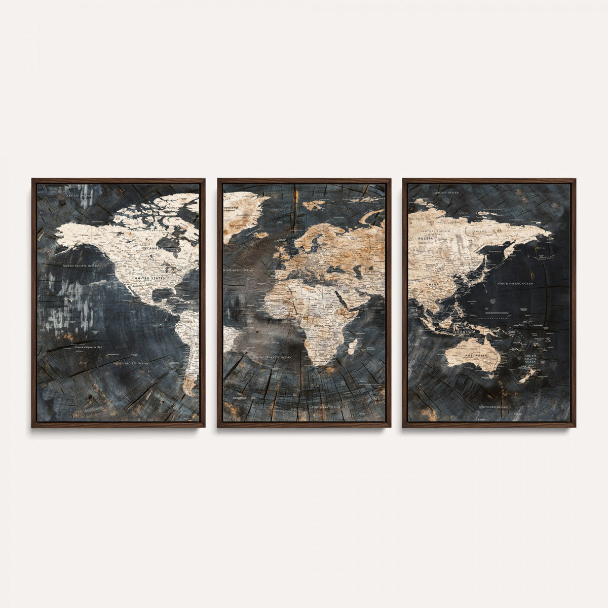 World Map Canvas Print – Detailed Map of the World Wall Art