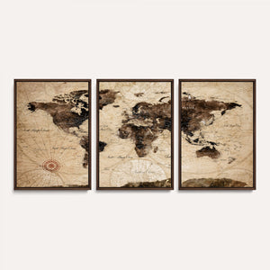World Map Wall Art Canvas Print