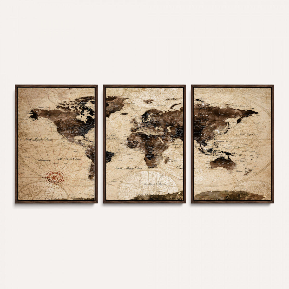 World Map Wall Art Canvas Print
