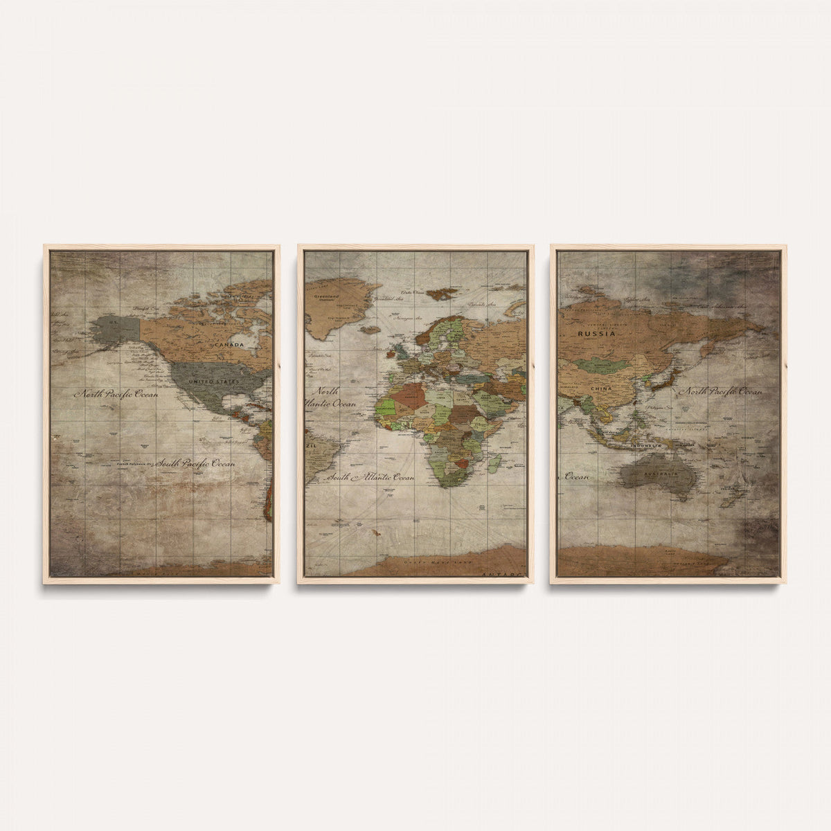 World Map Canvas Print – Framed Travel Map Wall Art for
