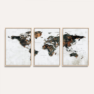 Large World Map Canvas Print – Framed Travel Map Wall Art