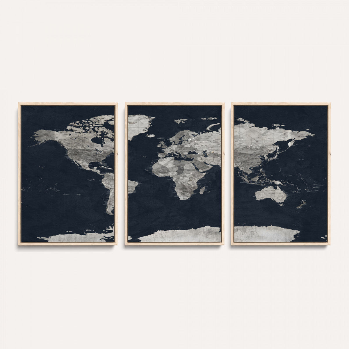 Colorful Watercolor World Map Canvas Print – Vibrant Framed