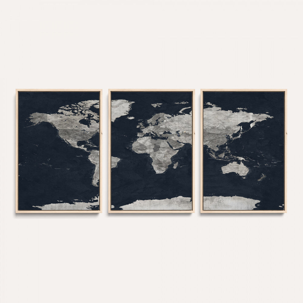 Colorful Watercolor World Map Canvas Print – Vibrant Framed