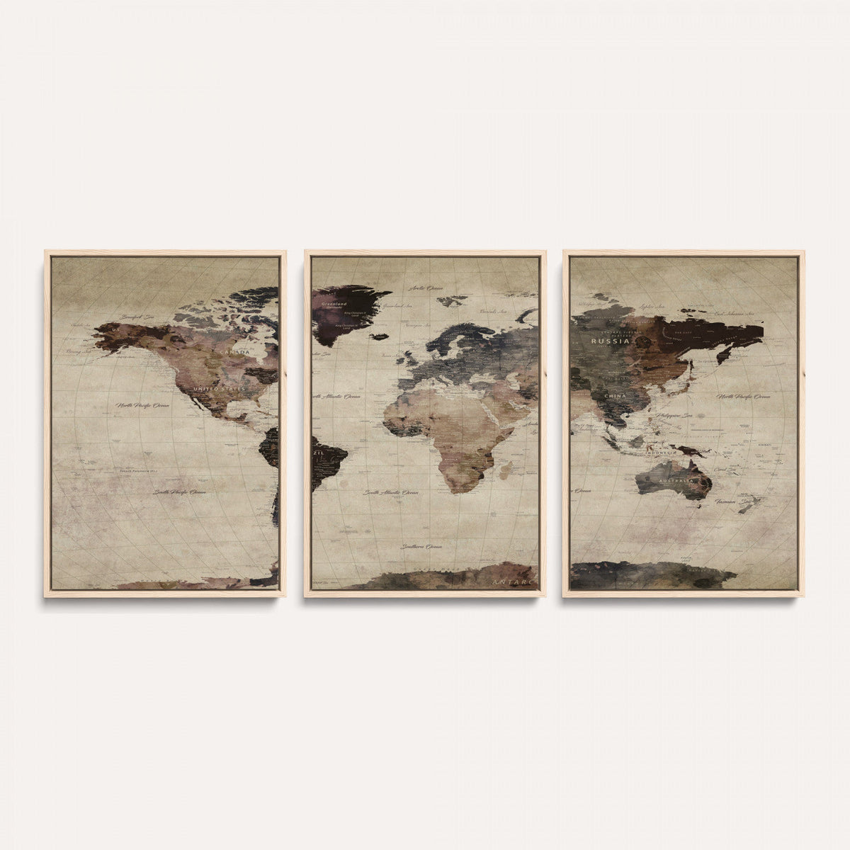 World Map Canvas Print – Detailed Map of the World Adventure