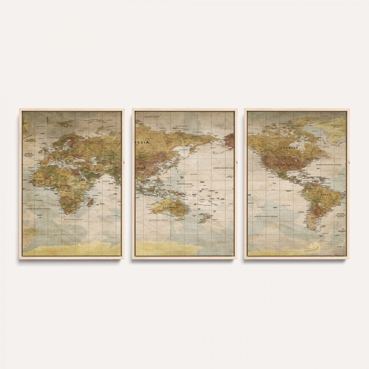 World Map Canvas Print – Detailed Map of the World Wall Art
