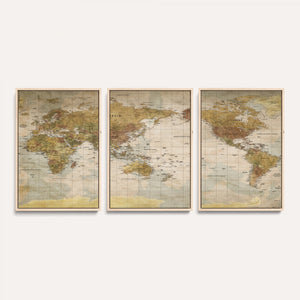 World Map Canvas Print – Detailed Map of the World Wall Art