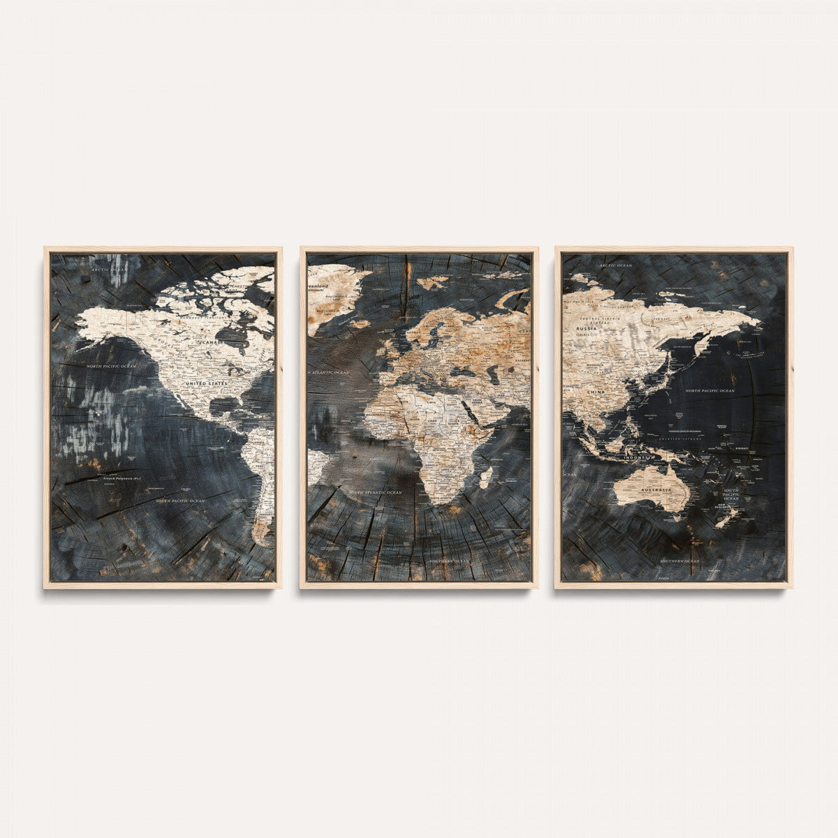 World Map Canvas Print – Detailed Map of the World Wall Art