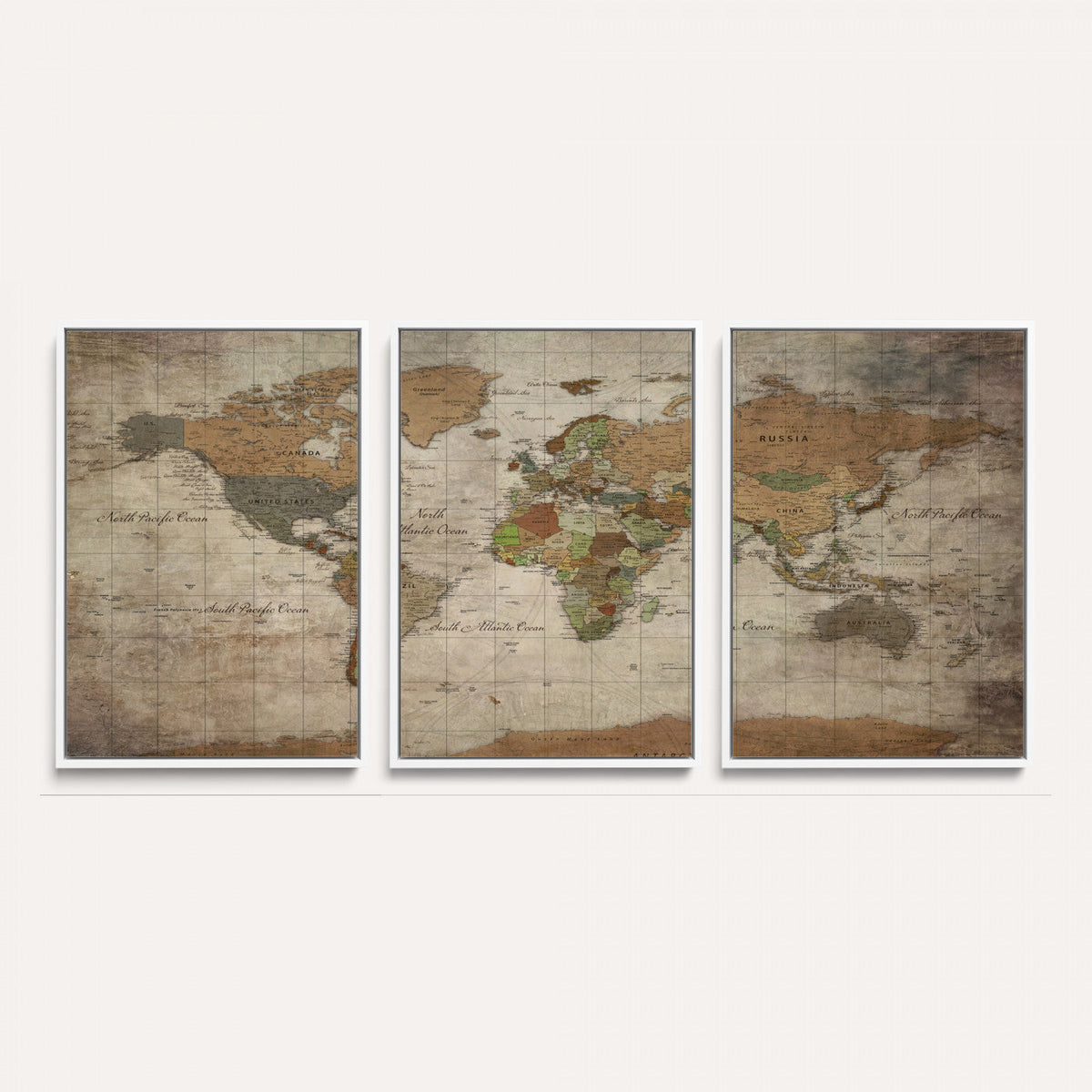 World Map Canvas Print – Framed Travel Map Wall Art for