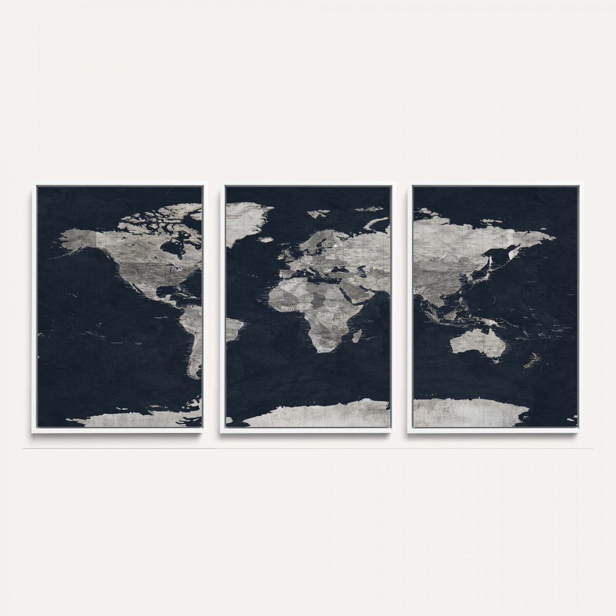 Colorful Watercolor World Map Canvas Print – Vibrant Framed