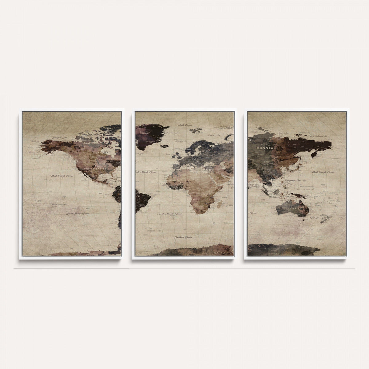 World Map Canvas Print – Detailed Map of the World Adventure