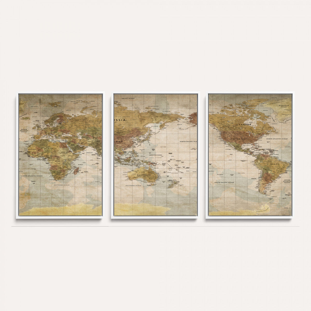 World Map Canvas Print – Detailed Map of the World Wall Art