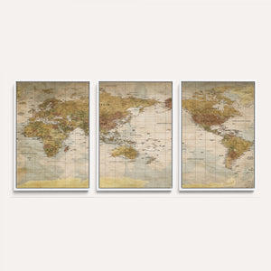 World Map Canvas Print – Detailed Map of the World Wall Art