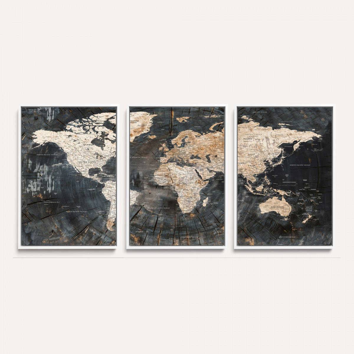 World Map Canvas Print – Detailed Map of the World Wall Art