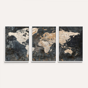 World Map Canvas Print – Detailed Map of the World Wall Art