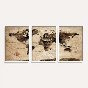 World Map Wall Art Canvas Print