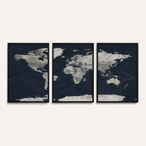 Colorful Watercolor World Map Canvas Print – Vibrant Framed