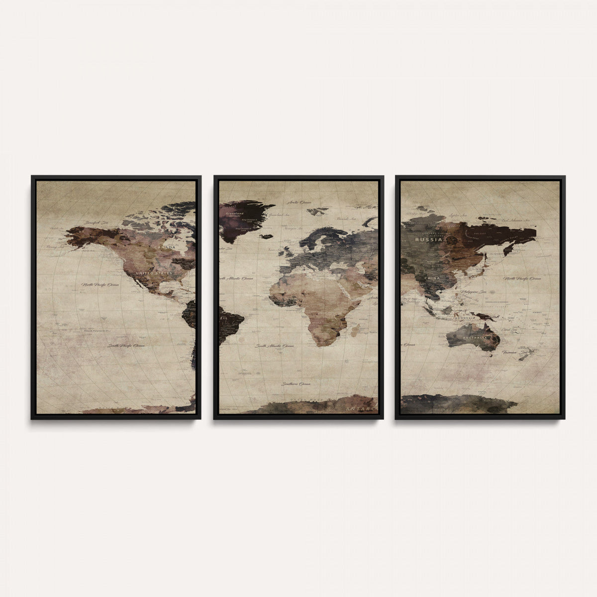 World Map Canvas Print – Detailed Map of the World Adventure