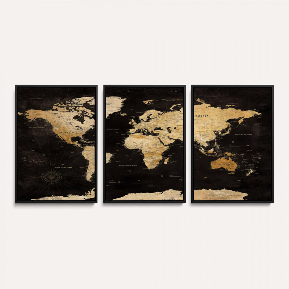 Extra Large World Map Canvas Print – Detailed Map Classic