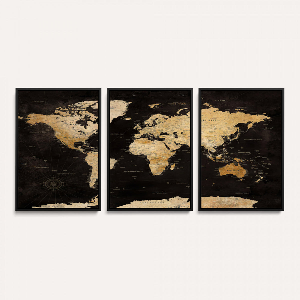 Extra Large World Map Canvas Print – Detailed Map Classic