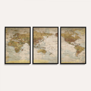 World Map Canvas Print – Detailed Map of the World Wall Art
