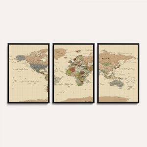 Extra Large World Map Canvas Print – Detailed Map of the