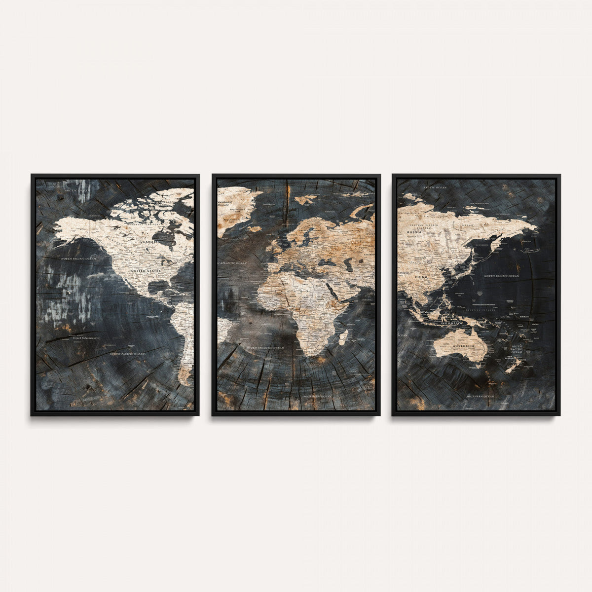 World Map Canvas Print – Detailed Map of the World Wall Art