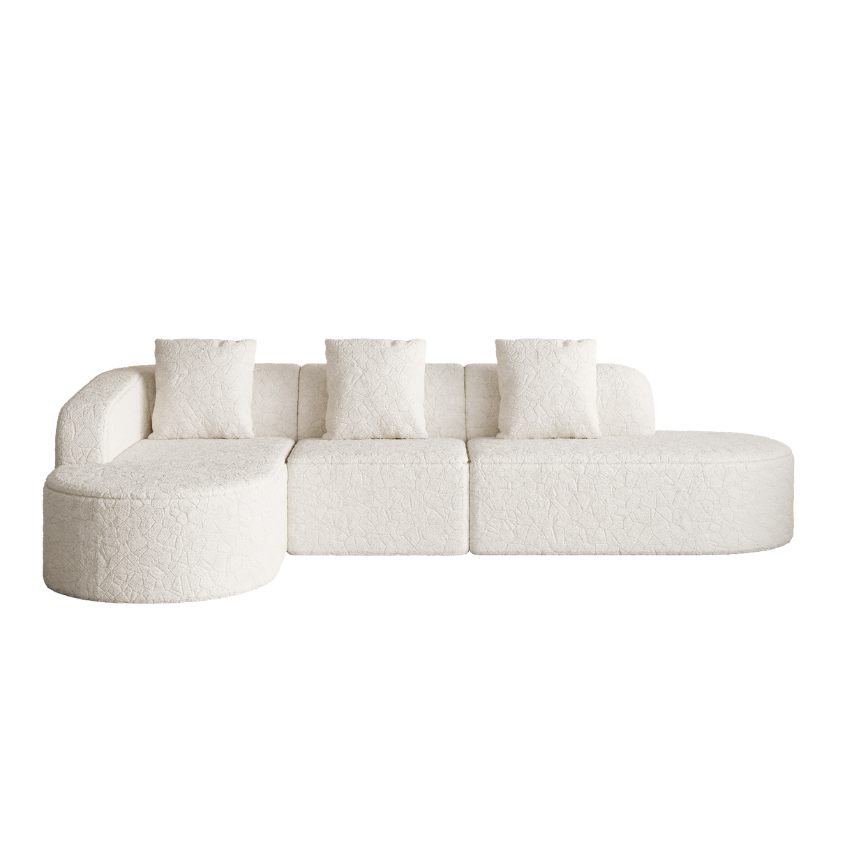 111.8-Inch L-Shaped Curved Modular Sofa