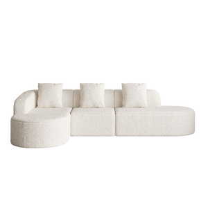 111.8-Inch L-Shaped Curved Modular Sofa