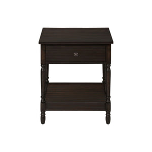 Accent - Table, 2 Tier, Square, Traditional - Walnut