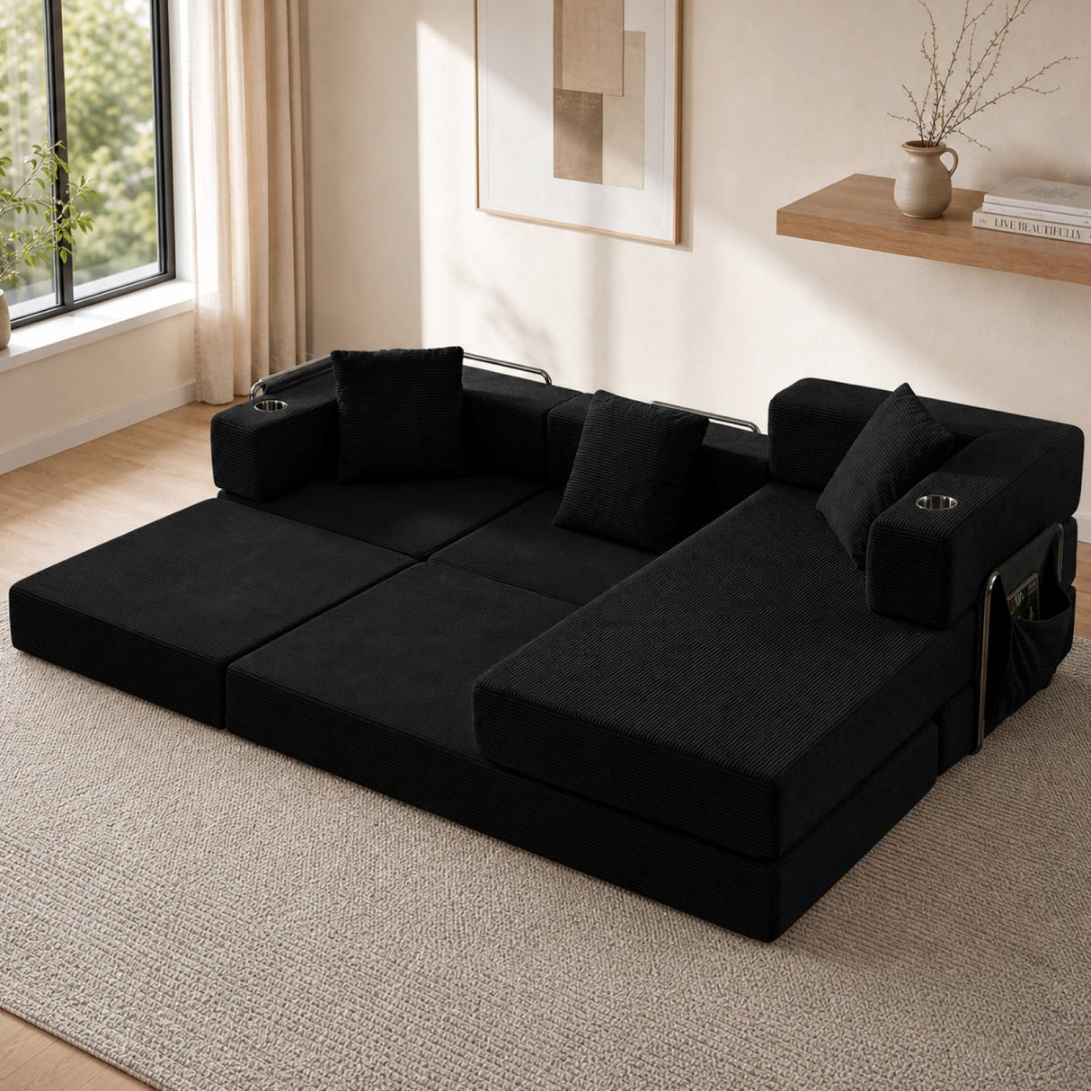 108" Modular Sectional Sofa with L-Shape Chaise