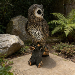 18.98' H x 11.10' L Simulated Owl Resin Garden Statue, Indoor & Outdoor Decorative Ornament, Lawn & Courtyard Art Craft Decoration