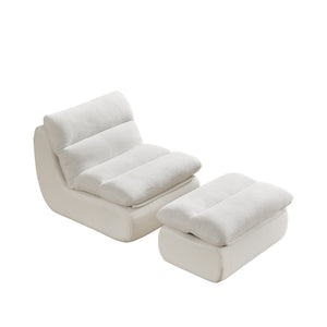 Modern Compressed Lounge Chair with Ottoman