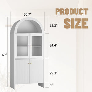 Modern Tech Inspired Dome Cabinet With LED Lighting