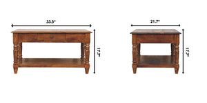 Turned Legs Drawer Table
