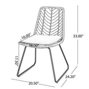 7 Pc Outdoor Wicker Dining Set for Patio