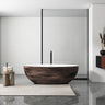 67 Inch Freestanding Solid Surface Soaking Bathtub