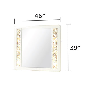 La Pierre - Rectangular Mirror & LED Lighting Panels - Beige