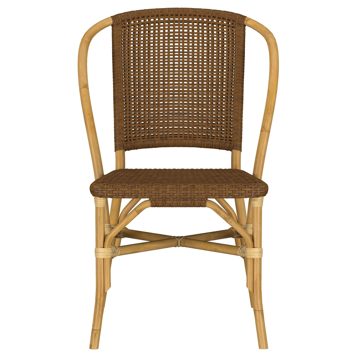 Lexley Woven Rattan Dining Side Chair Brown (Set of 2)