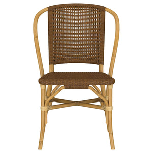 Lexley Woven Rattan Dining Side Chair Brown (Set of 2)