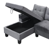 Modern Sectional Sofa Set with L-Shape Chaise Lounge