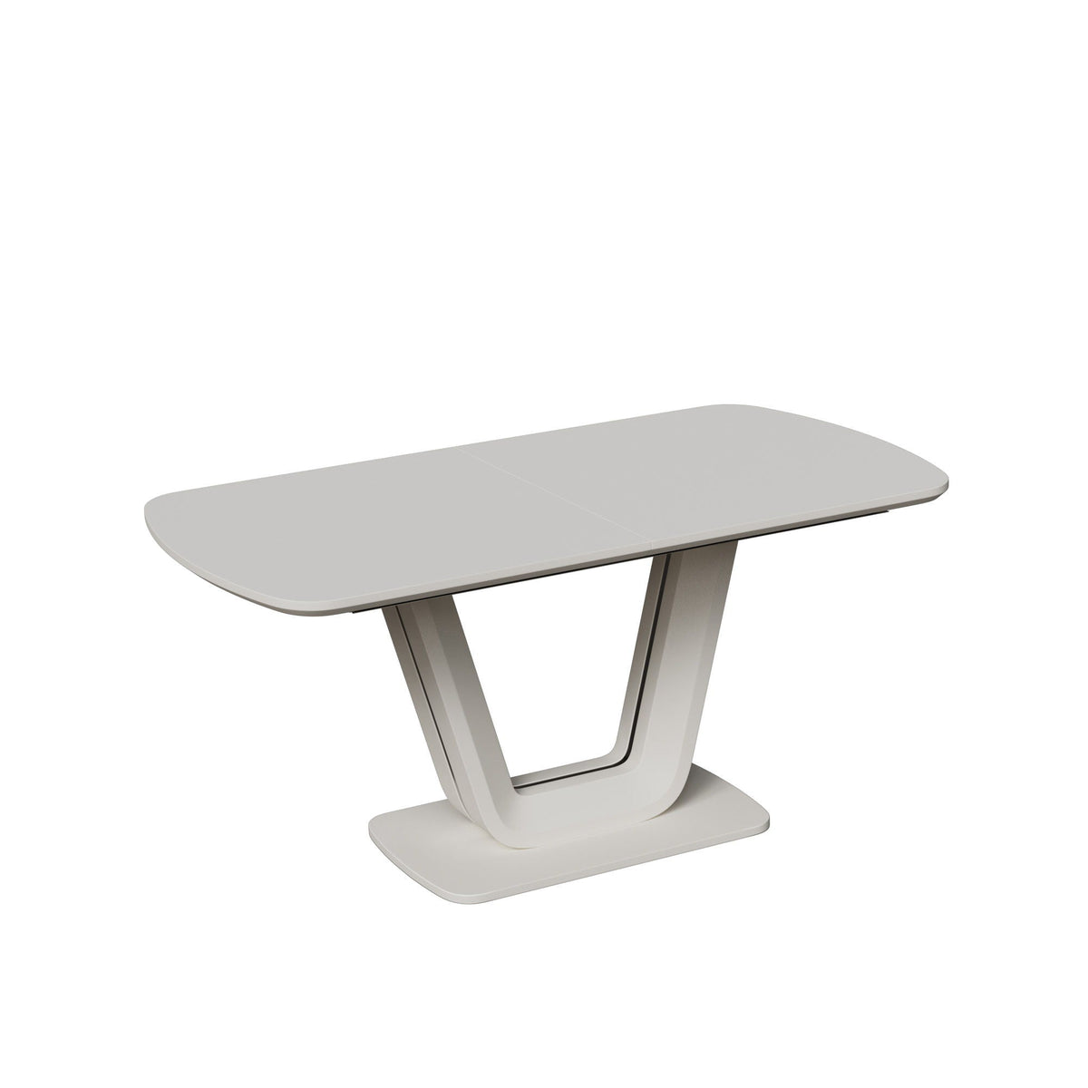 Modern Industrial Style Expandable Dining Table With U Shaped Legs - Antique Gray White